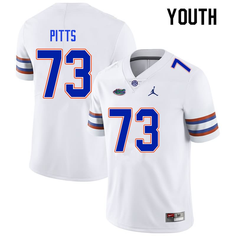 Youth NCAA Florida Gators Mark Pitts #73 Stitched Authentic Nike White College Football Jersey HHJ1365GC